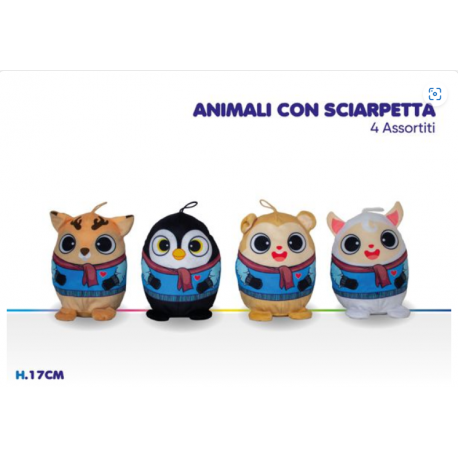 ANIMALI CON SCIARPETTA 4 ASS 17 CM